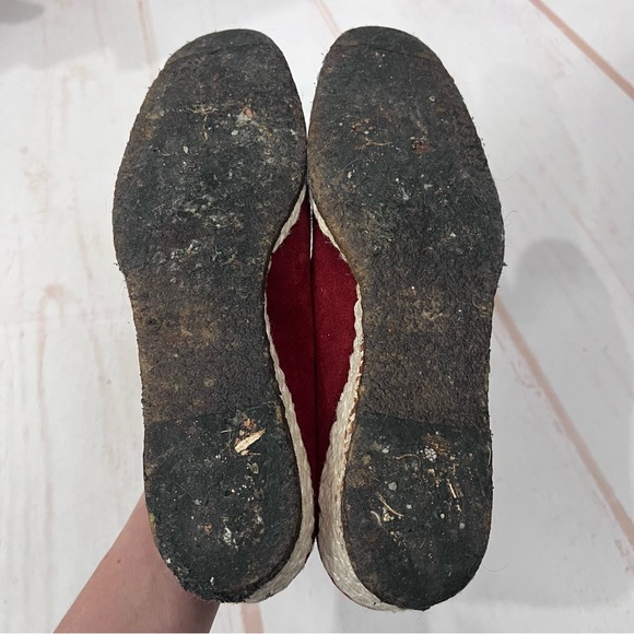 Vintage Salvatore Ferragamo Red Suede Espadrille Wedge Sandals - Picture 8 of 9